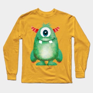 Green Cyclops Monster Long Sleeve T-Shirt